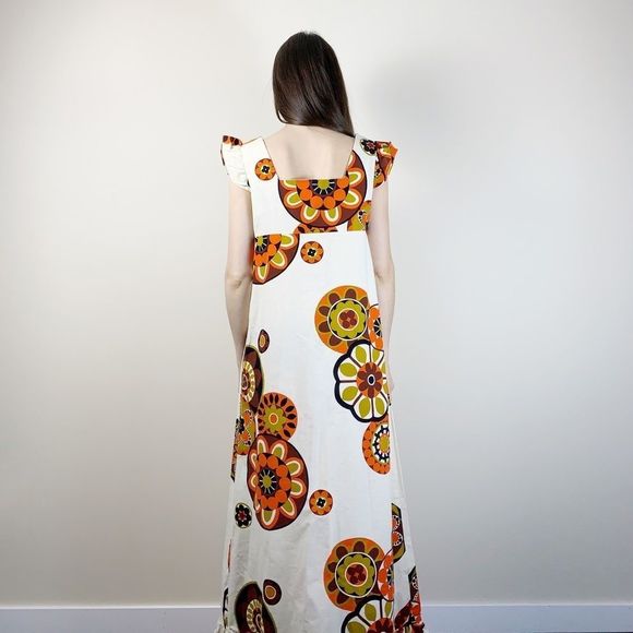 Vintage 60s ruffle Hawaiian print maxi dress. - Picture 9 of 9